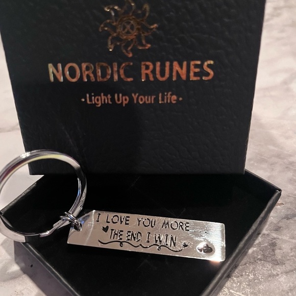 Nordic Runes ❤️ I Love You More The End I Win Keychain - Picture 8 of 10